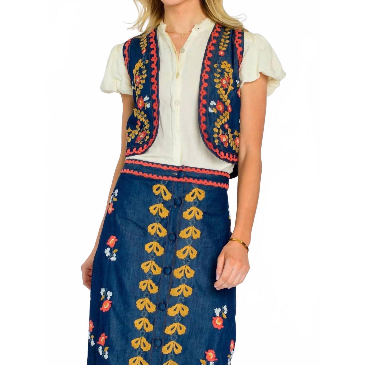 New Elizabeth And James Women's Kit Vest In Denim